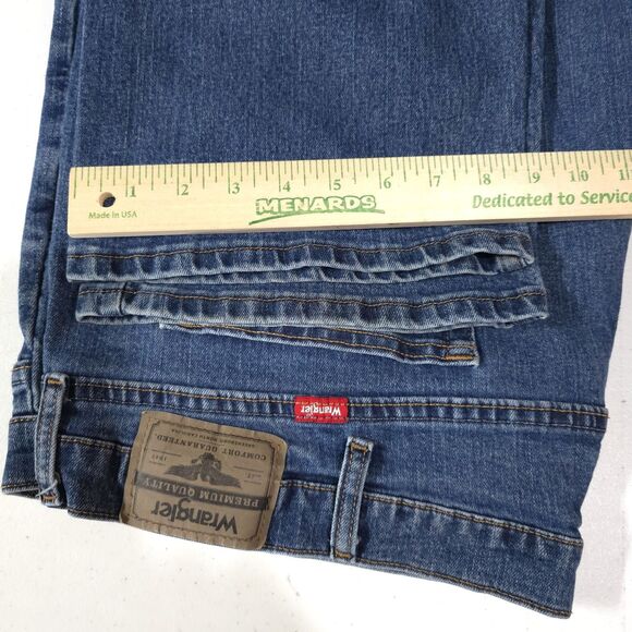 Bootcut High Rise Jeans 46x30 Mens Relaxed Fit Stretch Comfort Med Wash Western - Picture 15 of 16